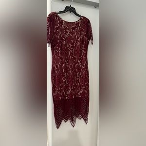 Love, fire zinfandel lace dress. Size large. Brand new with tags!